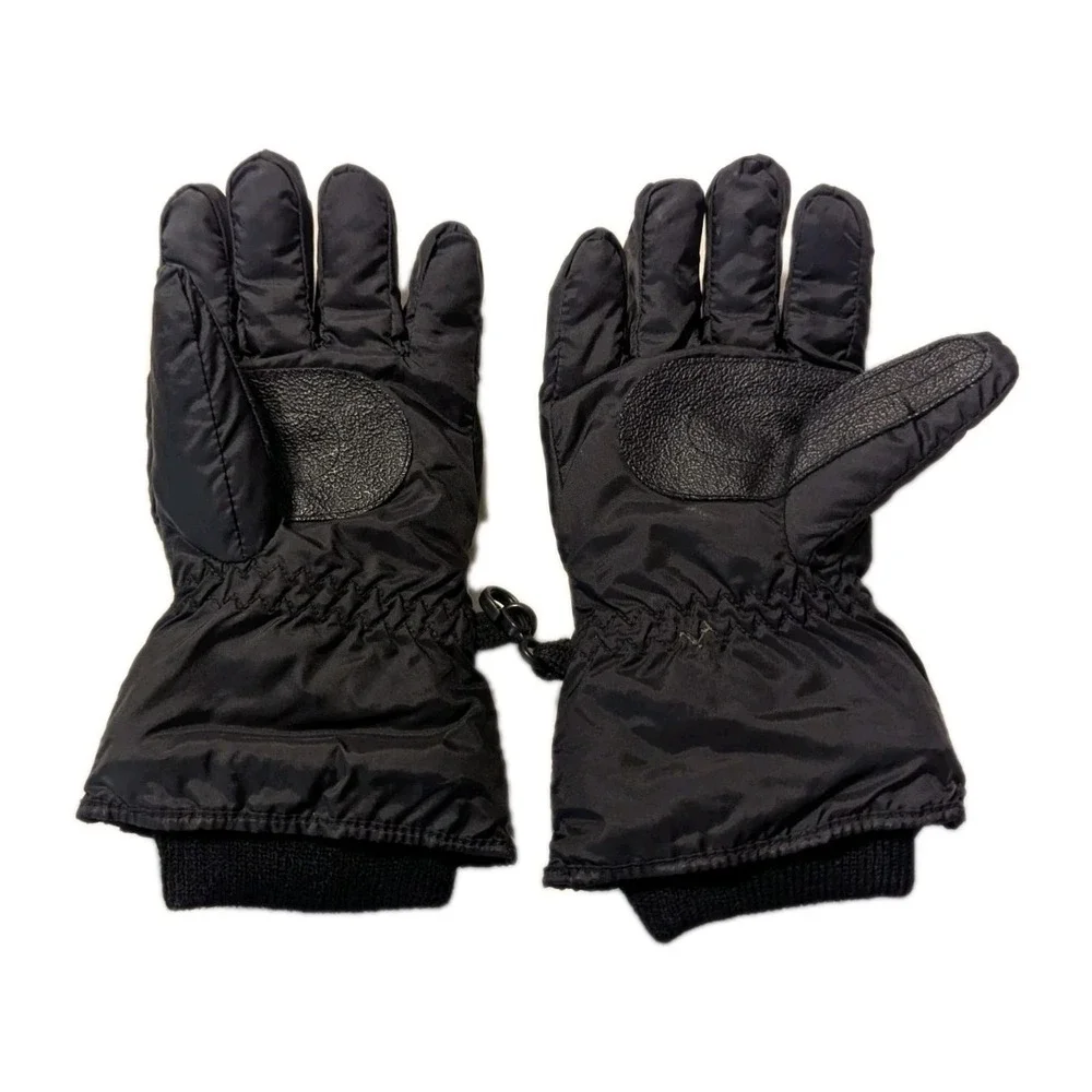 Old Navy Kid Black Grey Thinsulate Insulated Snow Ski Cold Weather Gloves Winter
